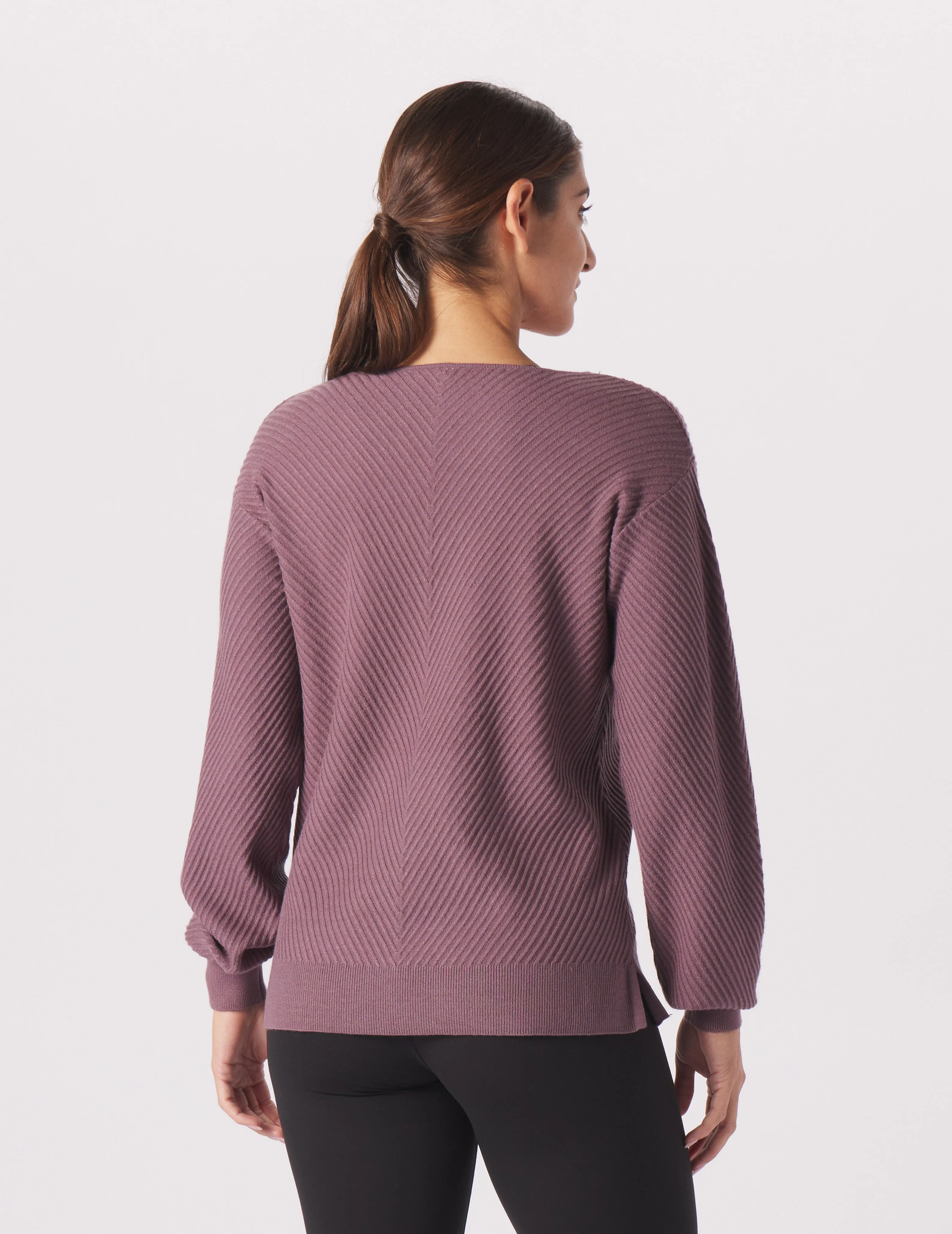 Luxury Rib Sweater: Berry Wine