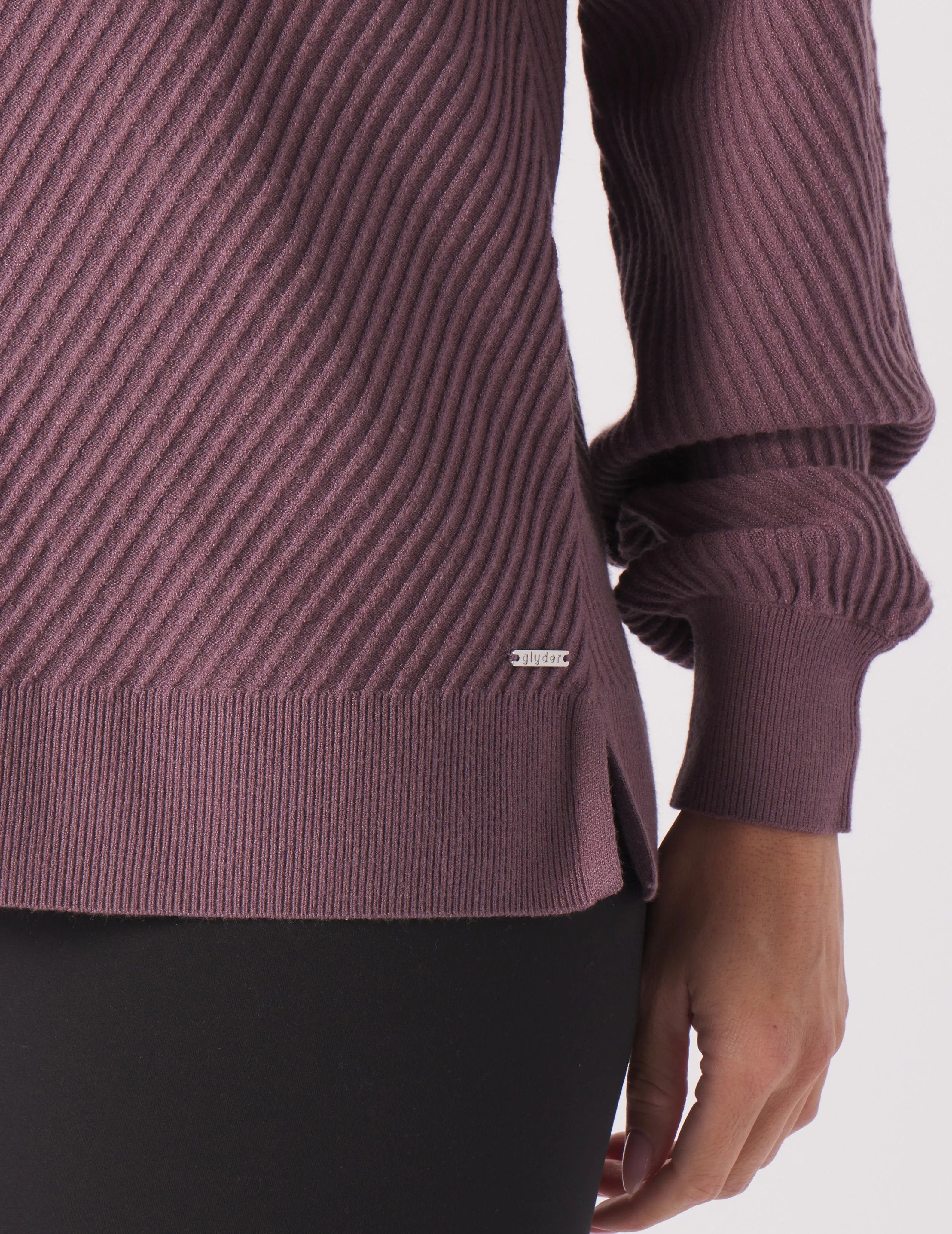 Luxury Rib Sweater: Berry Wine