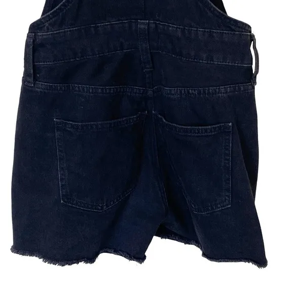 Madewell Adirondack Denim Short Overalls in Washed Black, Size XX-Small