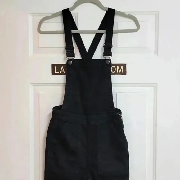 Madewell Cali Demi-Boot Overalls in Black Forest F6394
