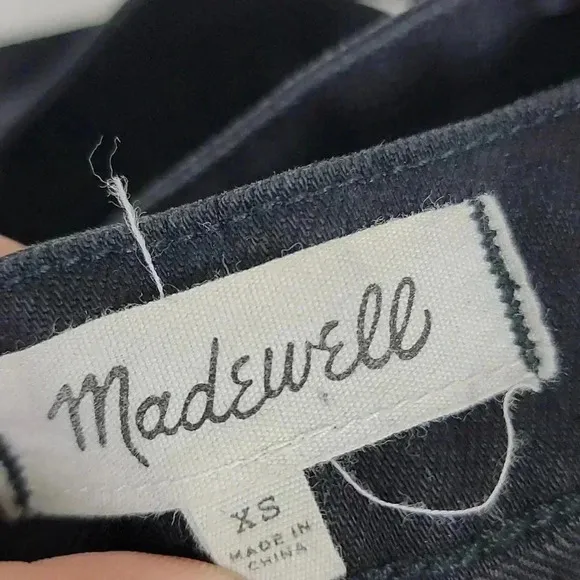 Madewell Cali Demi-Boot Overalls in Black Forest F6394
