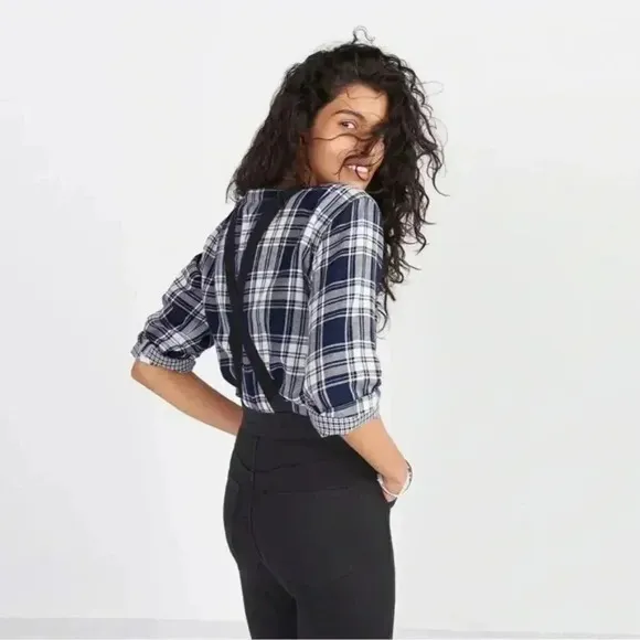 Madewell Cali Demi-Boot Overalls in Black Forest F6394
