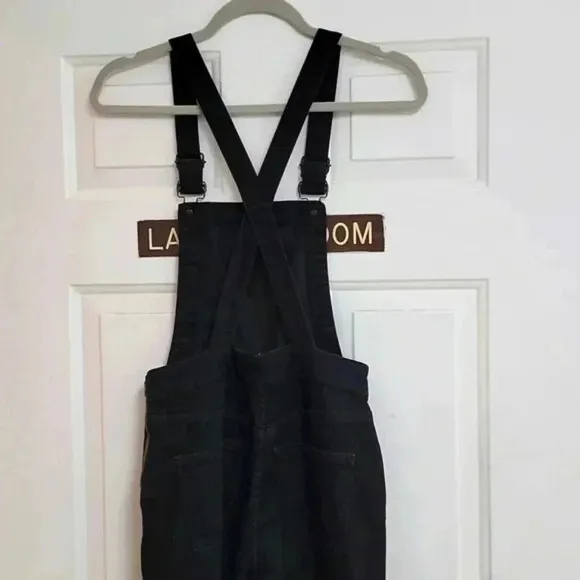 Madewell Cali Demi-Boot Overalls in Black Forest F6394