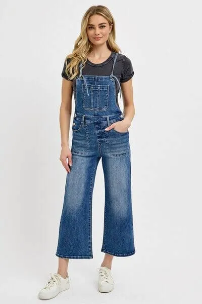 Maggie Knotted Strap Denim Overalls in Misses and Curvy