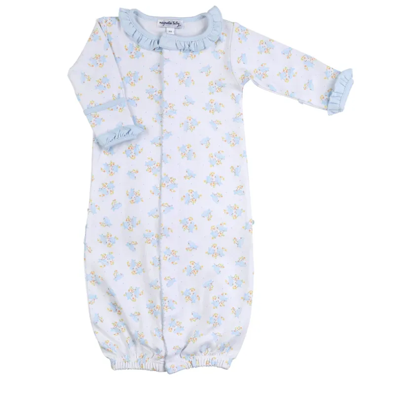 Magnolia Baby Blue Birds and Blossoms Footie