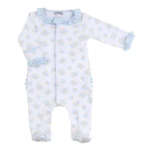 Magnolia Baby Blue Birds and Blossoms Footie