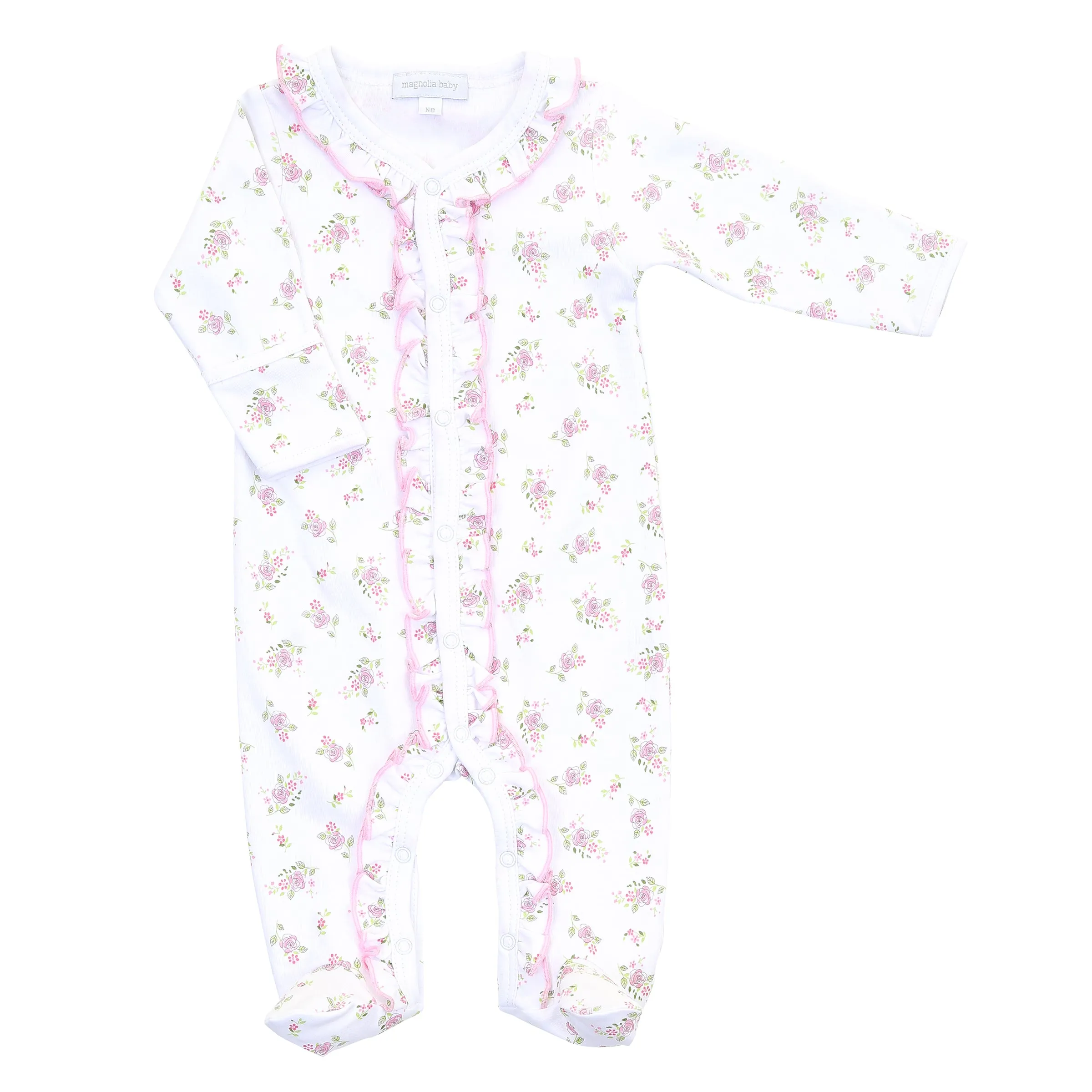 Magnolia Baby Hope’s Rose Printed Ruffle Footie