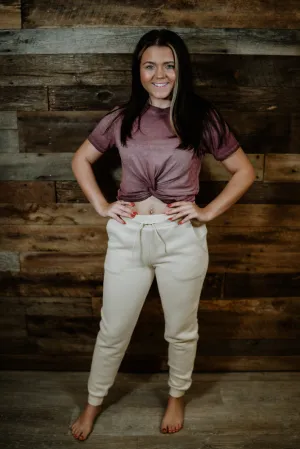 Mahogany Twisted Crop Top