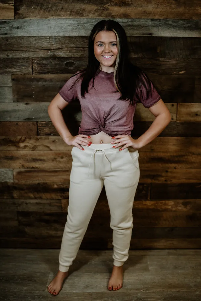 Mahogany Twisted Crop Top