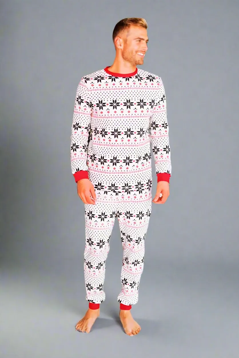 Matching Family Christmas Pajamas - Snowflake Nordic Holiday PJ Set for All Ages