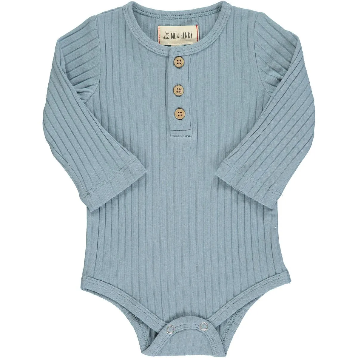 Me & Henry Aynor Rib Long Sleeve Onesie - Slate