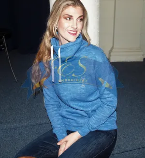 Melange Fleece Cowl Neck Sweatshirt