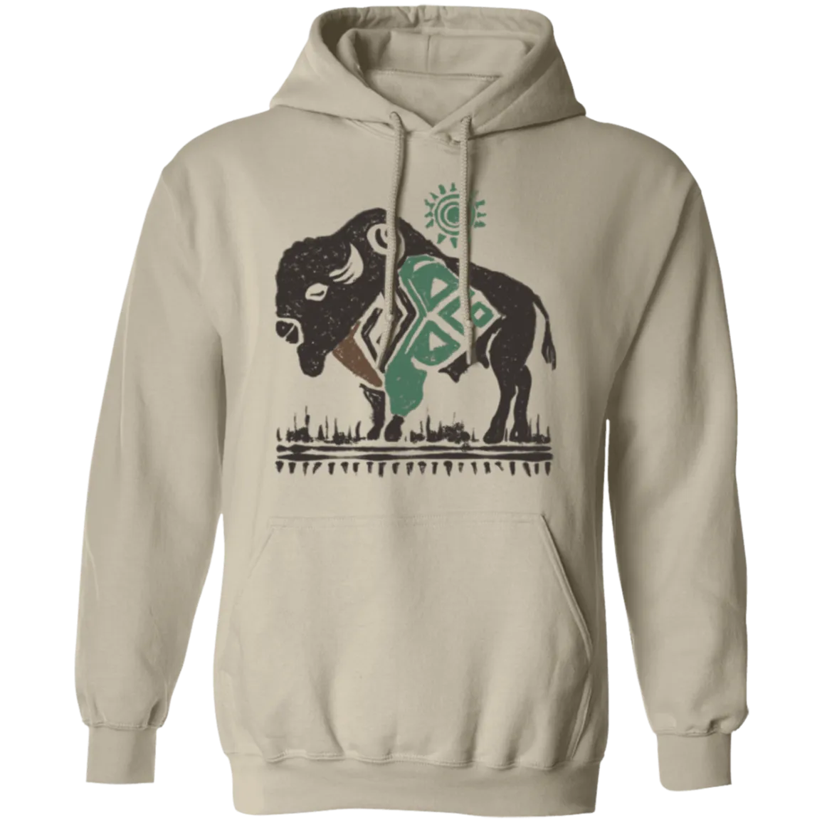 Men’s Bison Aztec Gildan Hoodie – Bold Southwestern Style