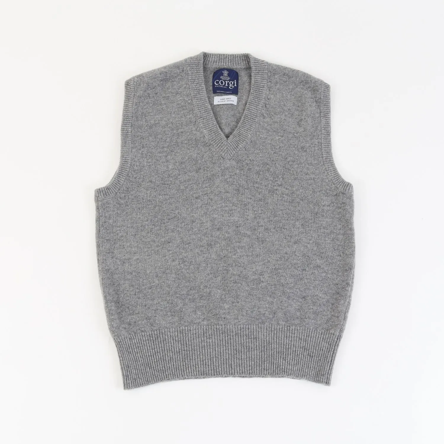 Men's V Neck Sleeveless Wool Sweater