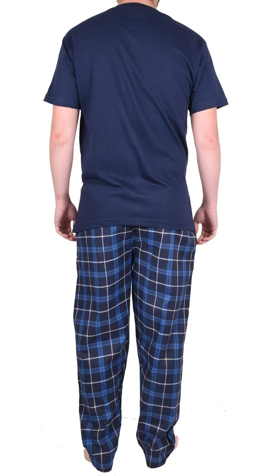 Mens Woven Lounge Polycotton T-Shirt Pajama Set
