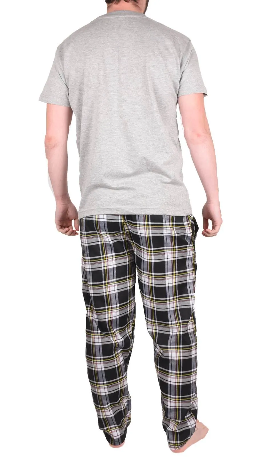 Mens Woven Lounge Polycotton T-Shirt Pajama Set