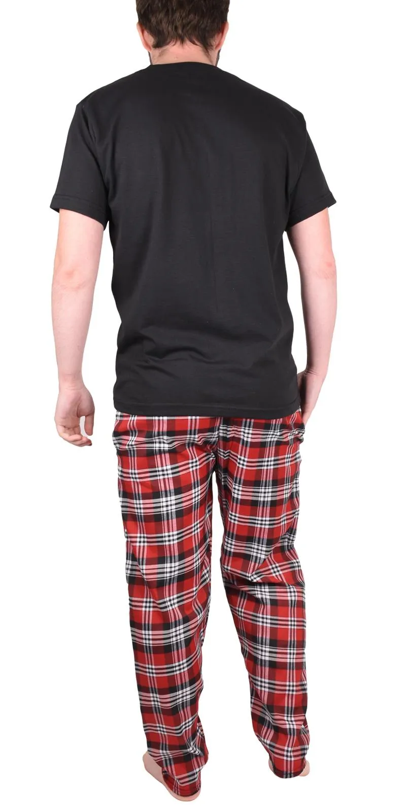 Mens Woven Lounge Polycotton T-Shirt Pajama Set