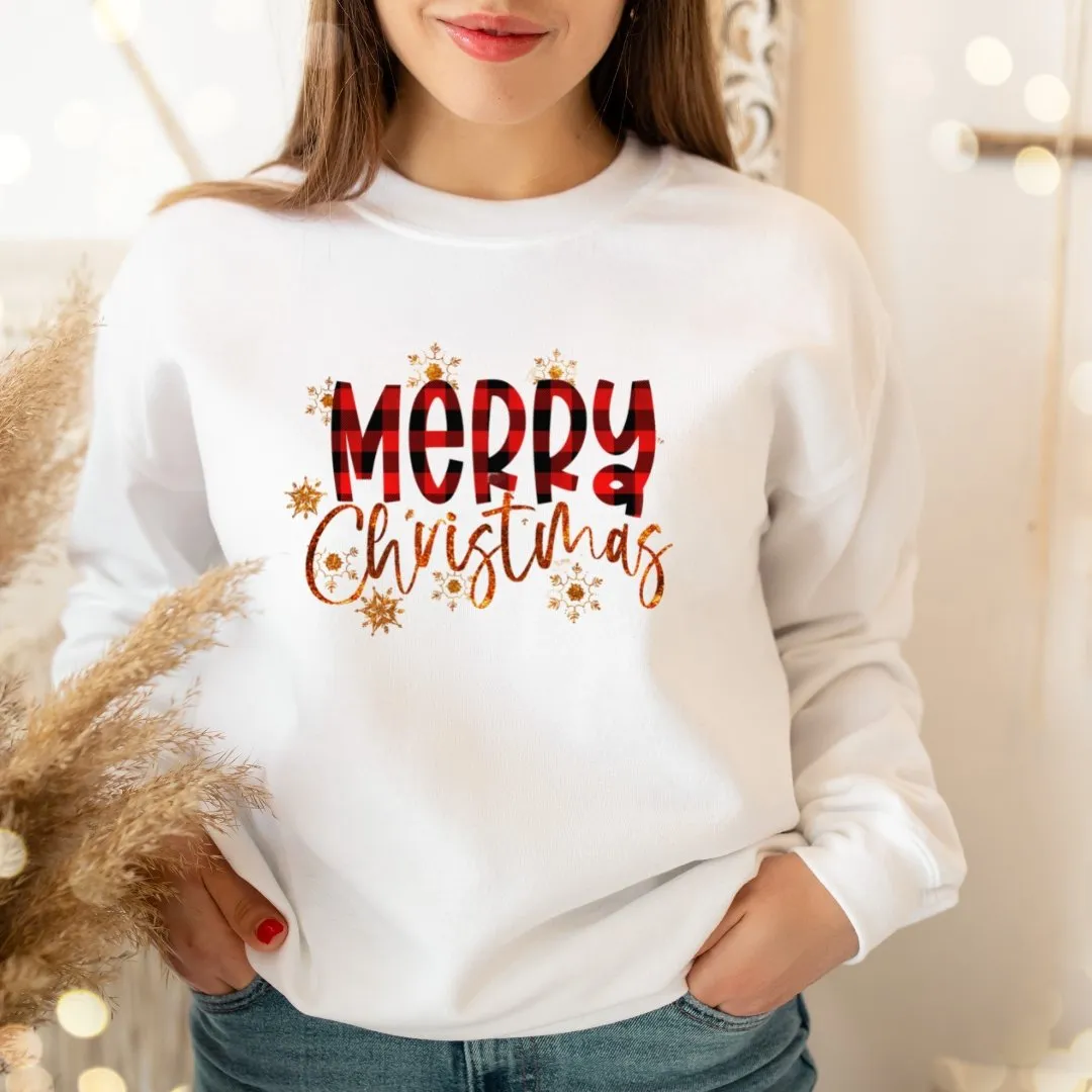 Merry Christmas Buffalo Plaid Sweatshirt