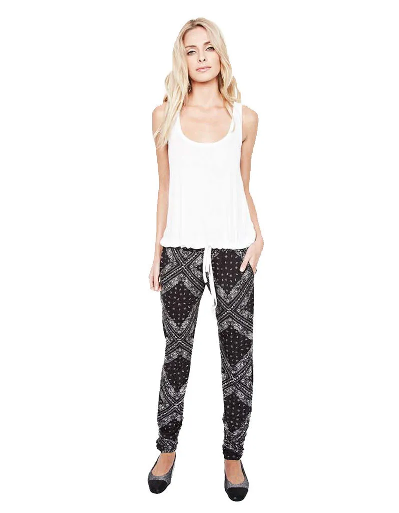 Michael Lauren Crosby Drawstring Tank in White