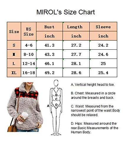 MIROL Women's Long Sleeve 1/4 Zipper Pullover Sherpa Fleece Winter Oversized Outwear Sweatshirt Coat with Pockets (S, Plaid Brown)