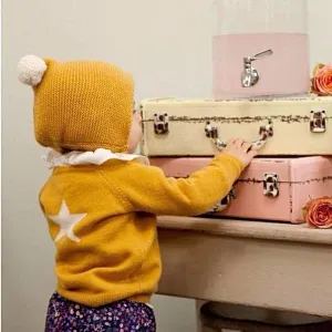 Mustard Cashmere Cardigan with Star