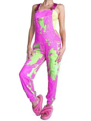 Neon Dreams Jogger Sequin Overalls