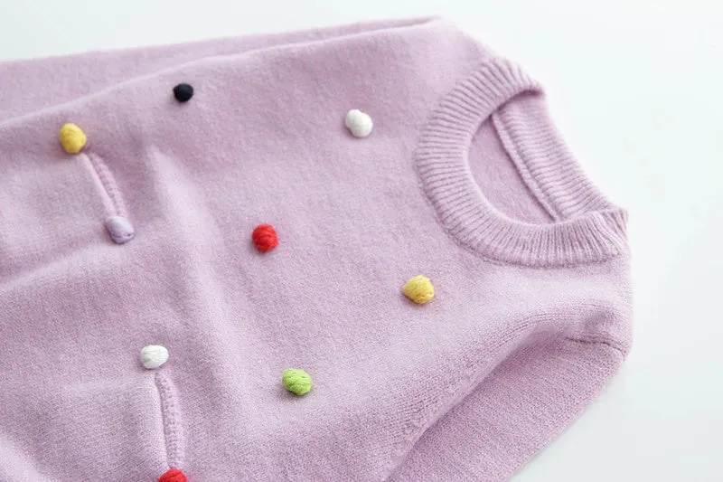 New Fashion Girls Knitted Sweater - Violet, Red