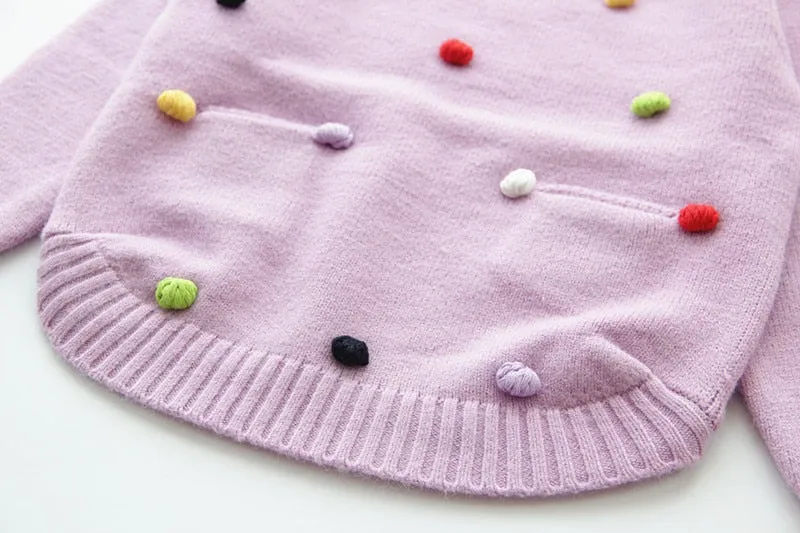 New Fashion Girls Knitted Sweater - Violet, Red