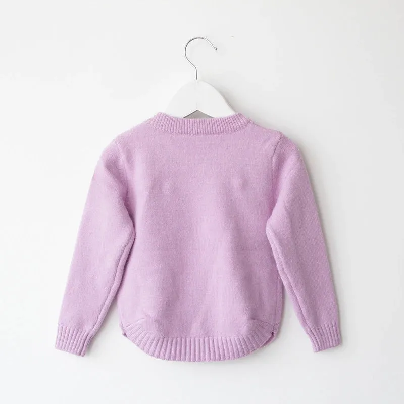New Fashion Girls Knitted Sweater - Violet, Red