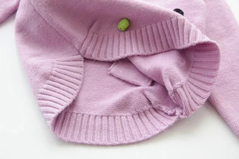 New Fashion Girls Knitted Sweater - Violet, Red