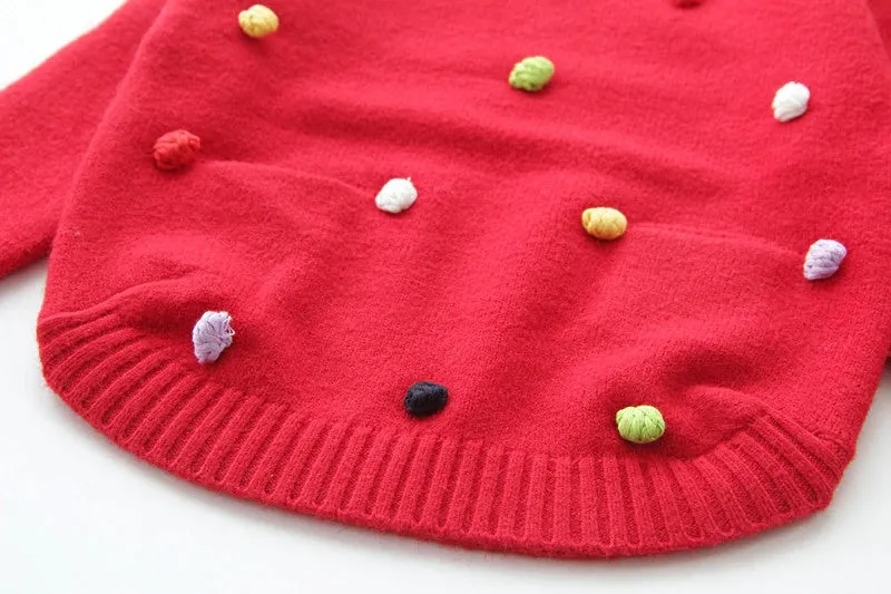 New Fashion Girls Knitted Sweater - Violet, Red