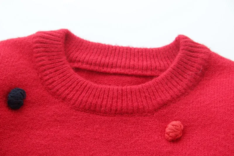 New Fashion Girls Knitted Sweater - Violet, Red