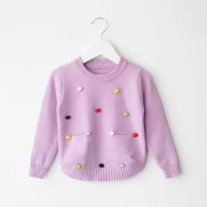 New Fashion Girls Knitted Sweater - Violet, Red