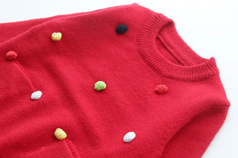 New Fashion Girls Knitted Sweater - Violet, Red