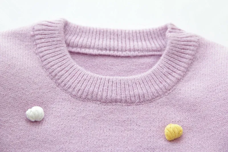 New Fashion Girls Knitted Sweater - Violet, Red