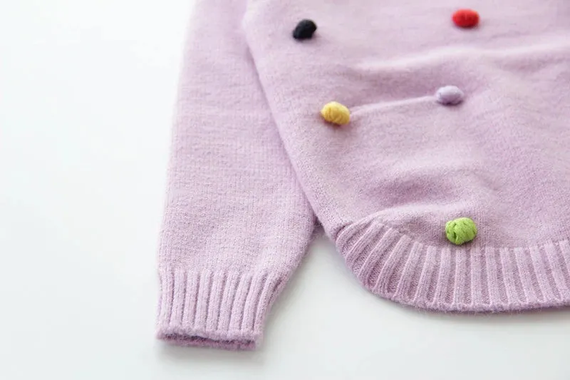 New Fashion Girls Knitted Sweater - Violet, Red