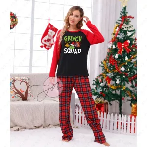 New Grinch Squad Grinch Max Fred Holiday Pajamas 2 Piece Women's Sz Large!