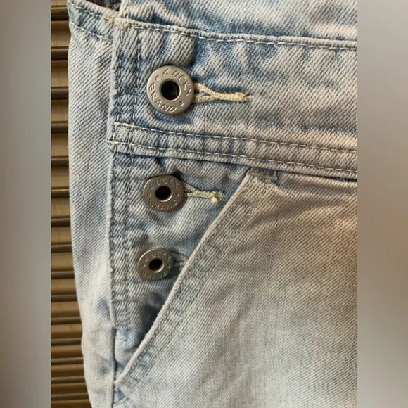New Lucky Brand Light Wash Denim Overalls Dress XS with Pockets