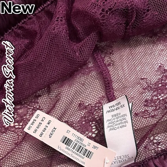 New NWT Victorias Secret Lace Lounge Pajama Pants Burgundy Wine