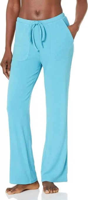 Nia Womens West Knit Lounge Pant Capri Blue S