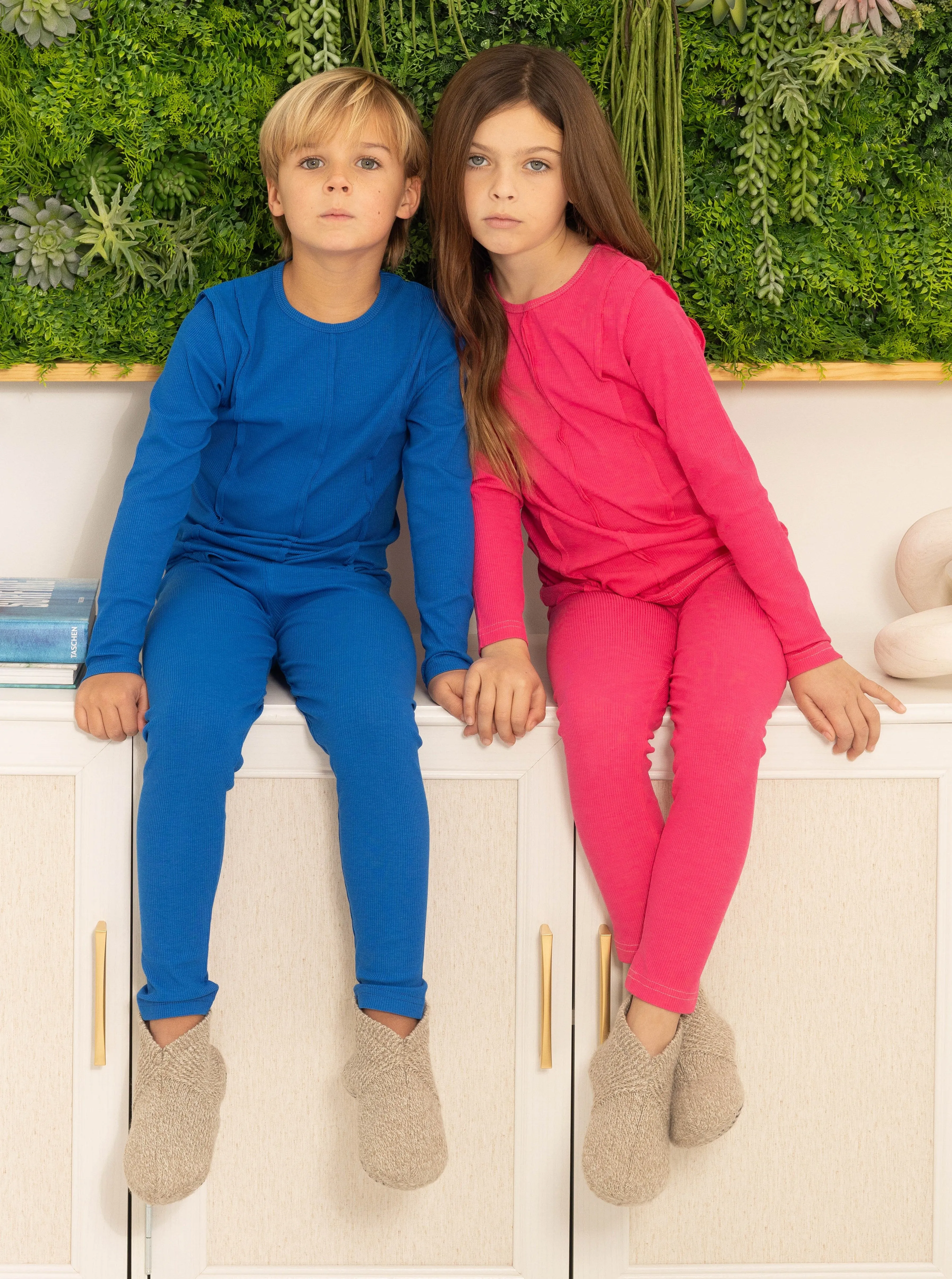 Noggi Bamboo Seams Pajama Set in Pink