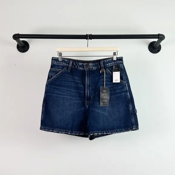 NWT Lee Modern Vintage Madewell High Rise Dungaree Shorts In KC Blues