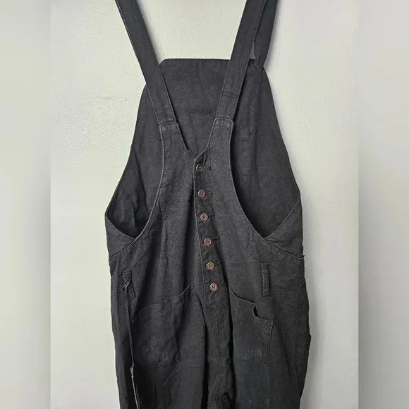 NWT One Teaspoon Luxe Lord Monroe distressed black denim overalls size medium
