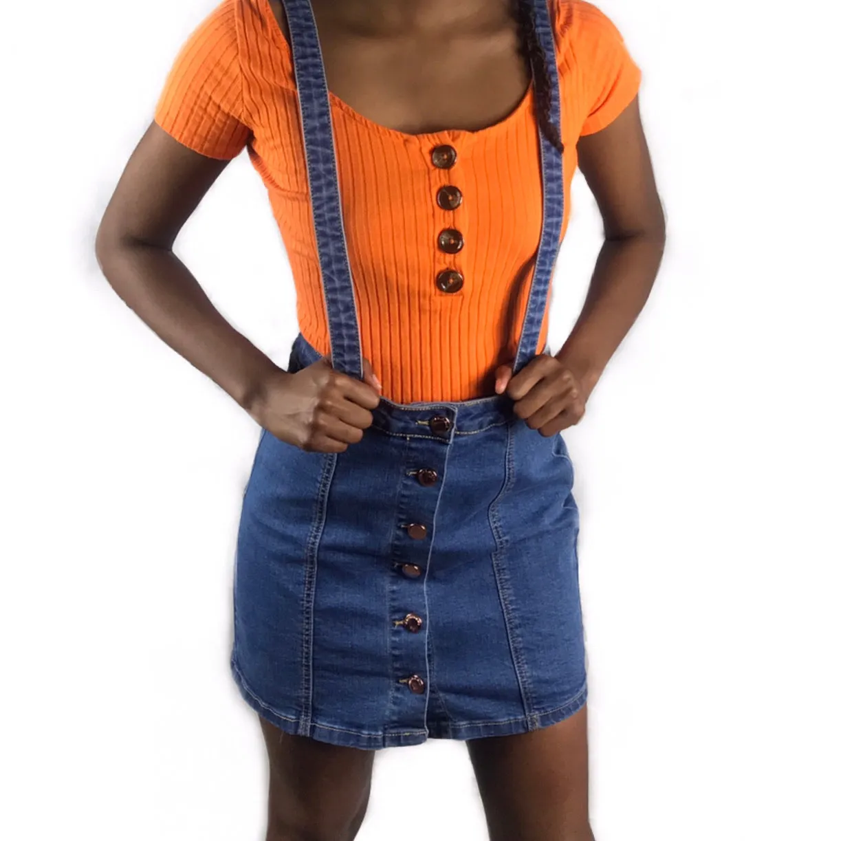 Overall Jean Skirt