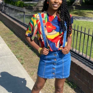 Overall Jean Skirt