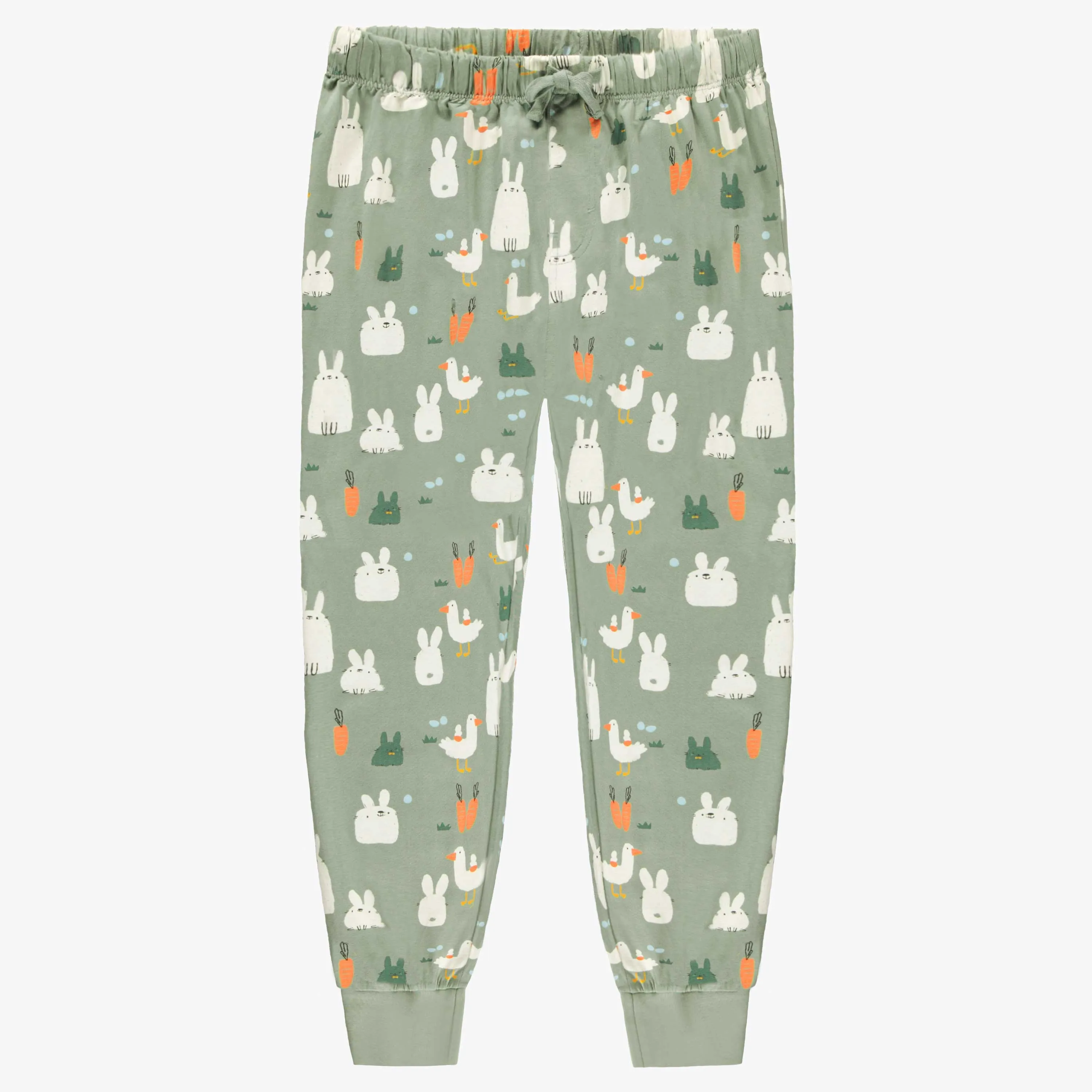 Pantalon de pyjama vert à motifs de Pâques, adulte || Green pajama pants with Easter all over print, adult