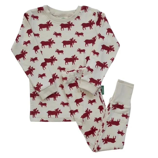 Parade Organics 2 Piece Long Sleeve Jammies - Moose