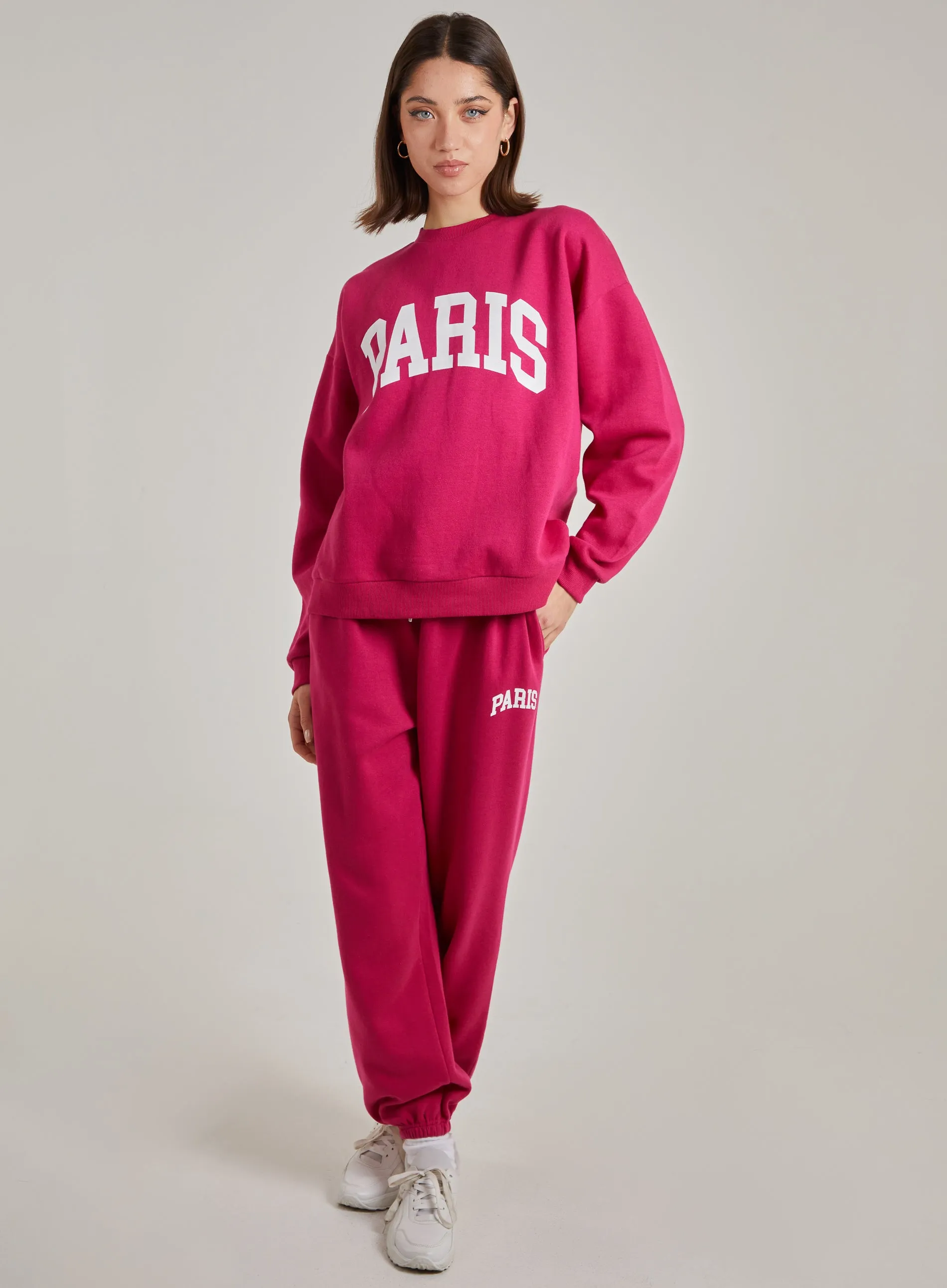 Paris Slogan Oversized Sweatshirt