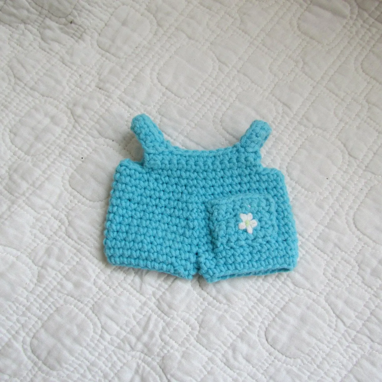 Pastel Blue Doll Overalls for Miffy and Friends, Hand Made, Ages 3 