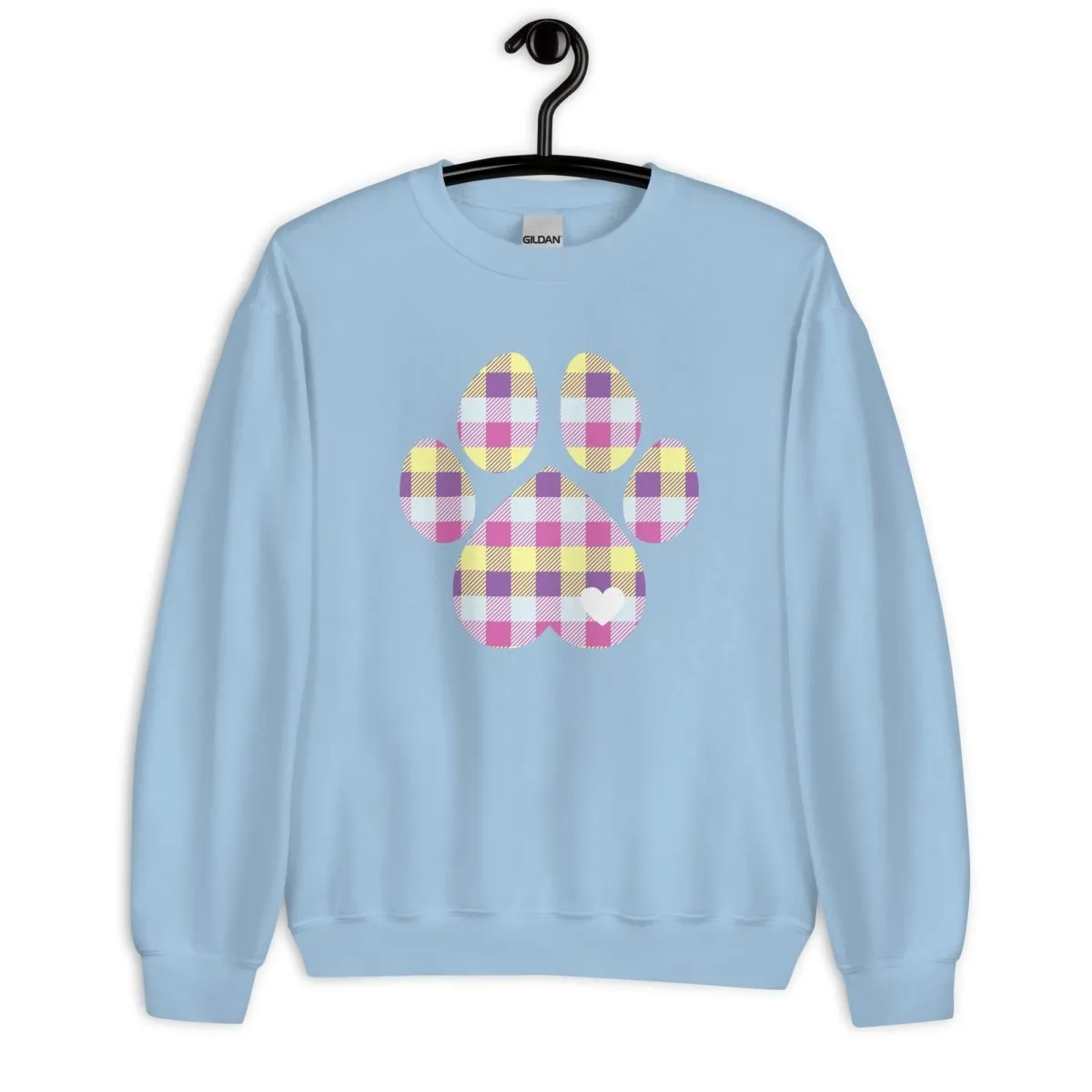 Pastel Plaid Dog Paw Sweatshirt